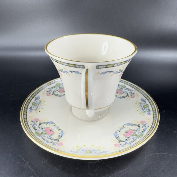 Vintage 1970s PICKARD China NAVARRE Pattern CUP And Saucer Set 2 Made in USA - Picture 14 of 15